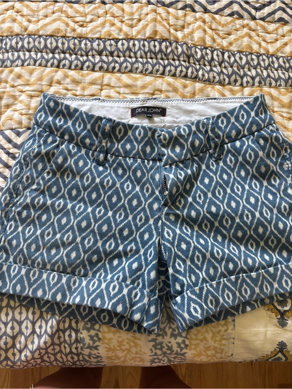 Dear John Blue Ikat Cotton-Blend Shorts
